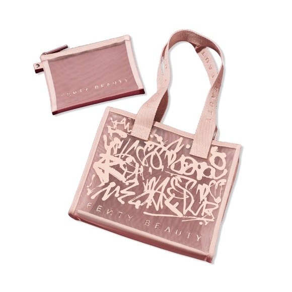 Fenty Beauty Handbags - Fenty beauty nude mesh tote bag set